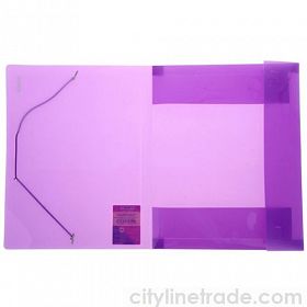 Папка на резинках PROFF А4 0,7мм полупроз, фиолет.